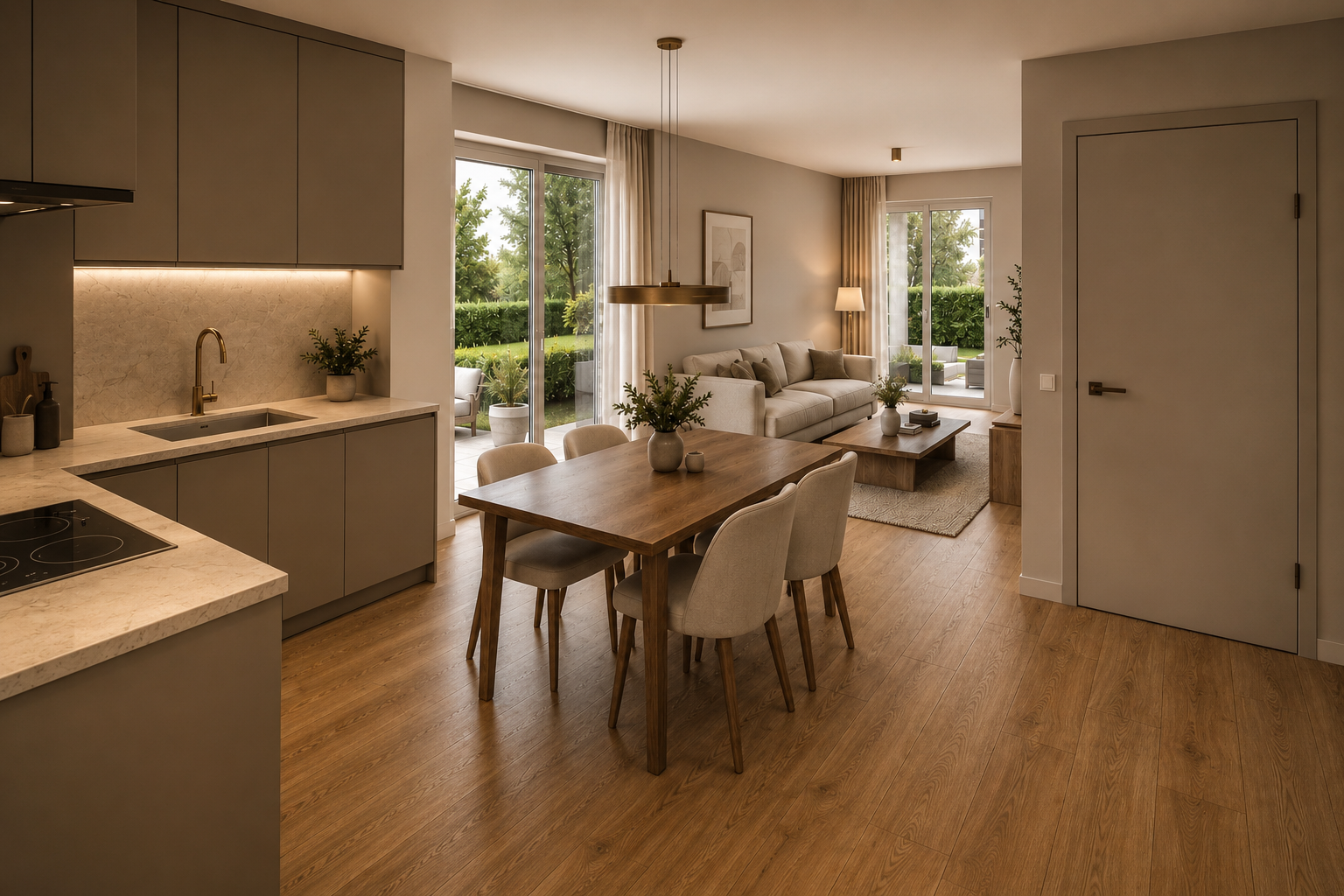 Innenraum einer 2-Zimmer-Gartenwohnung